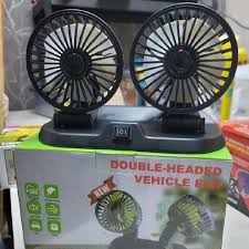 Double Headed 12V/24V Vehicle Fan with 360° Adjustable Airflow