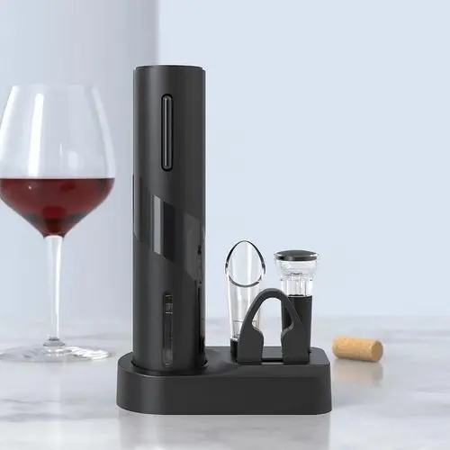 Electric Wine Opener Set – Battery Operated Wine Accessories Kit with Aerator, Stopper & Foil Cutter