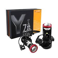 Y7 H4 Mini LED Projector Headlight Bulb – High & Low Beam Plug & Play Includes Free Installation