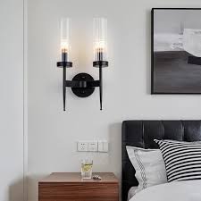 Double-Lights Black Modern Wall Sconce Lamp