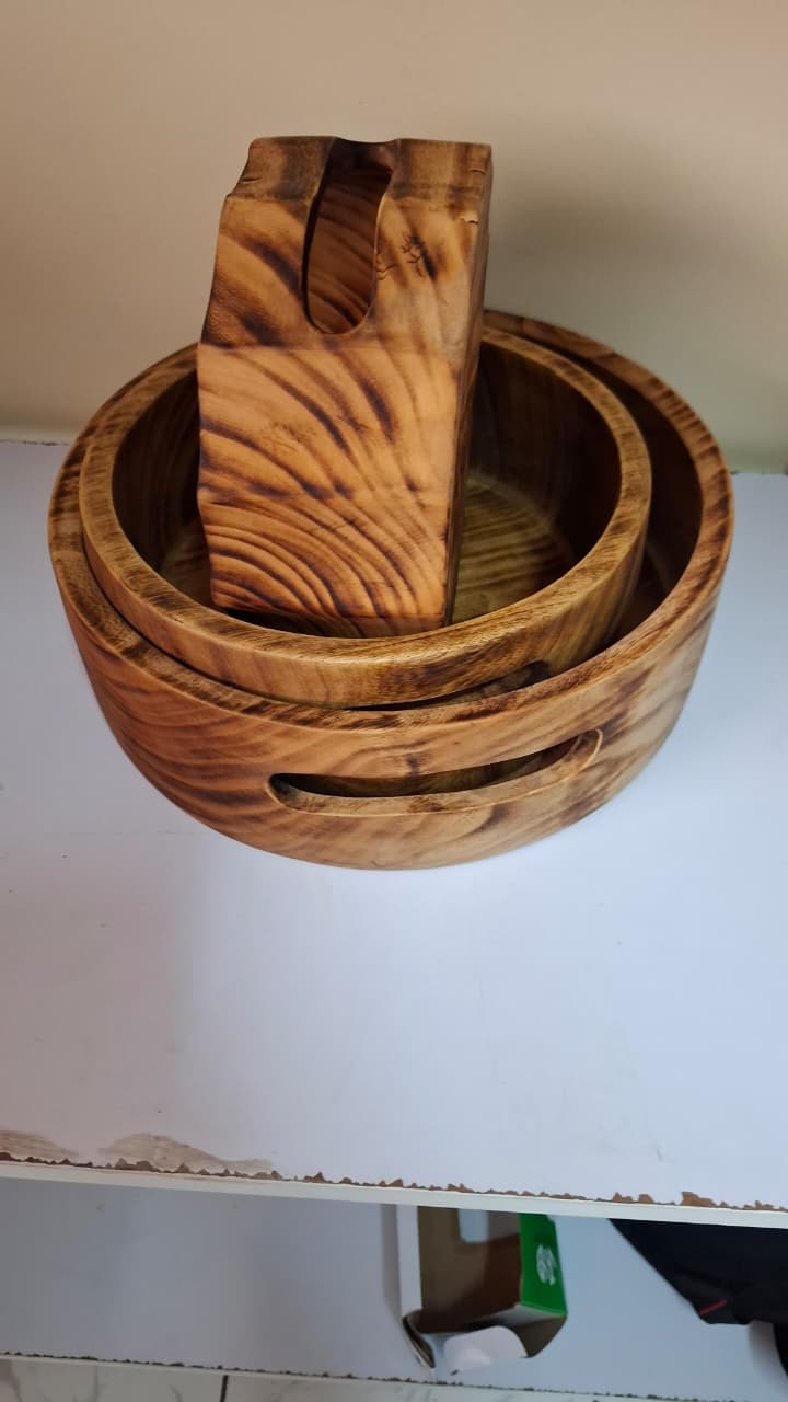 3PC Set Of Wooden Tray