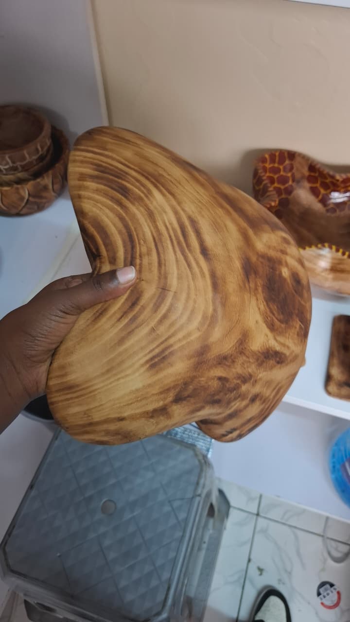 12 Inch Plain  Hand Crafted Star Shaped Wooden Bowl