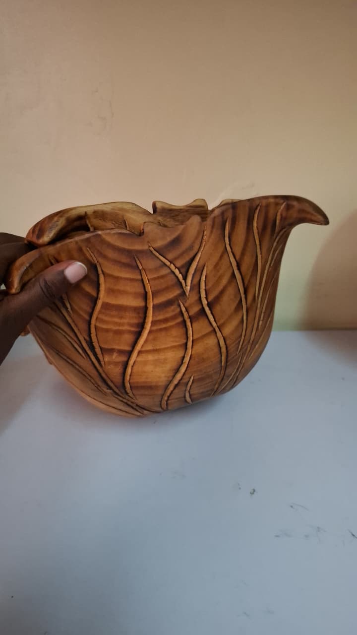 10 inch Cabbage Wooden Bowl – Handcrafted Wooden Serving Bowl for Kitchen & Dining